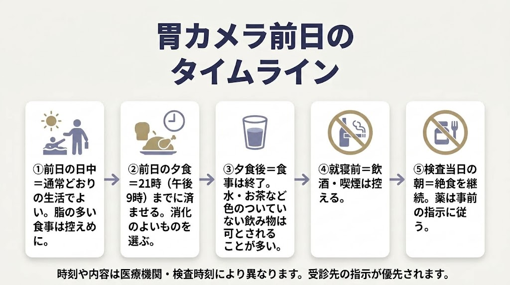 前日のスケジュール早見