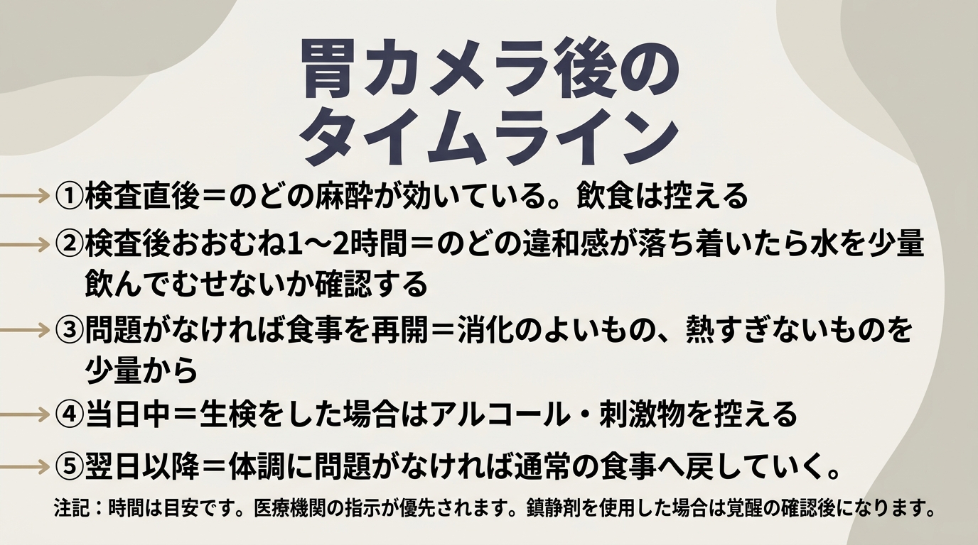 検査後のタイムライン
