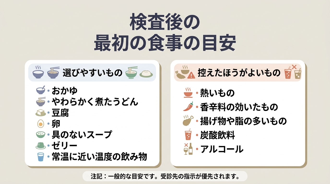 最初の食事に選びやすいもの